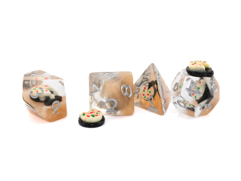 Pizza Resin DnD Dice Set: 7-Piece RPG Dice for Dungeons and Dragons