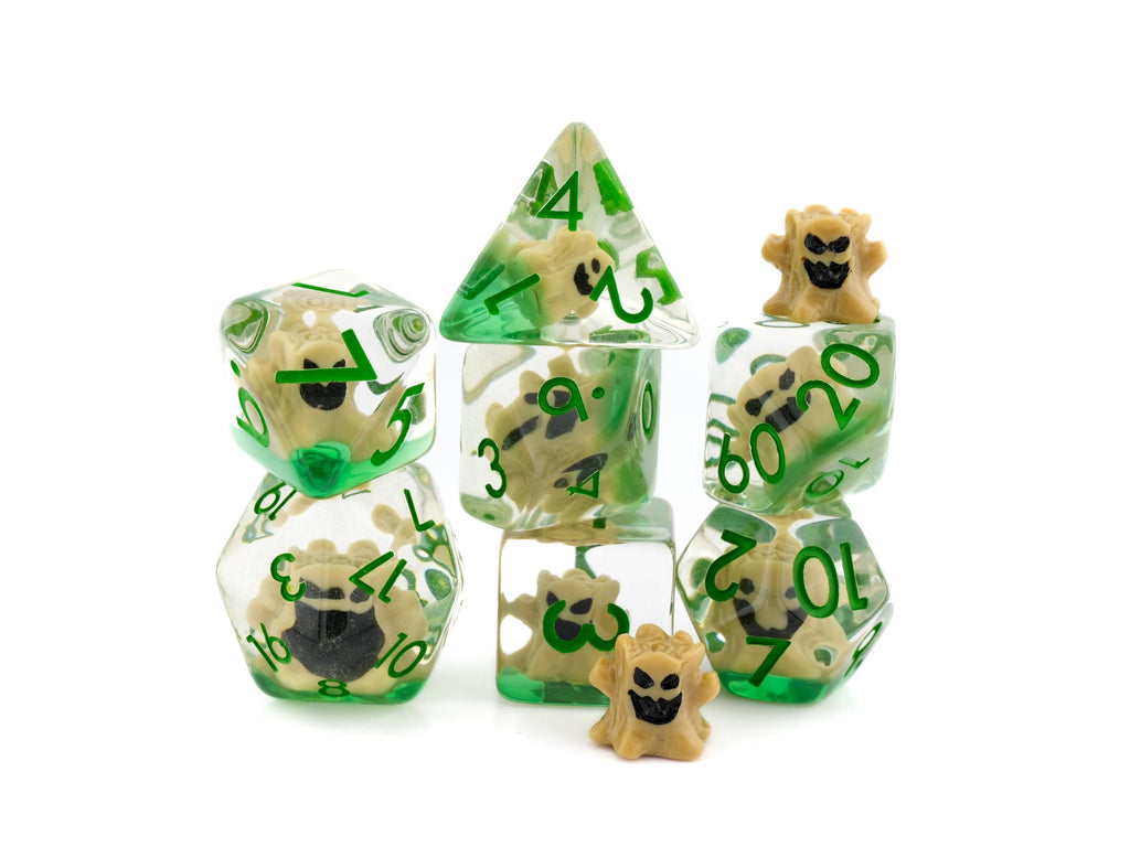 Ent Tree Resin DnD Dice Set: 7-Piece Mystical Creature RPG Dice