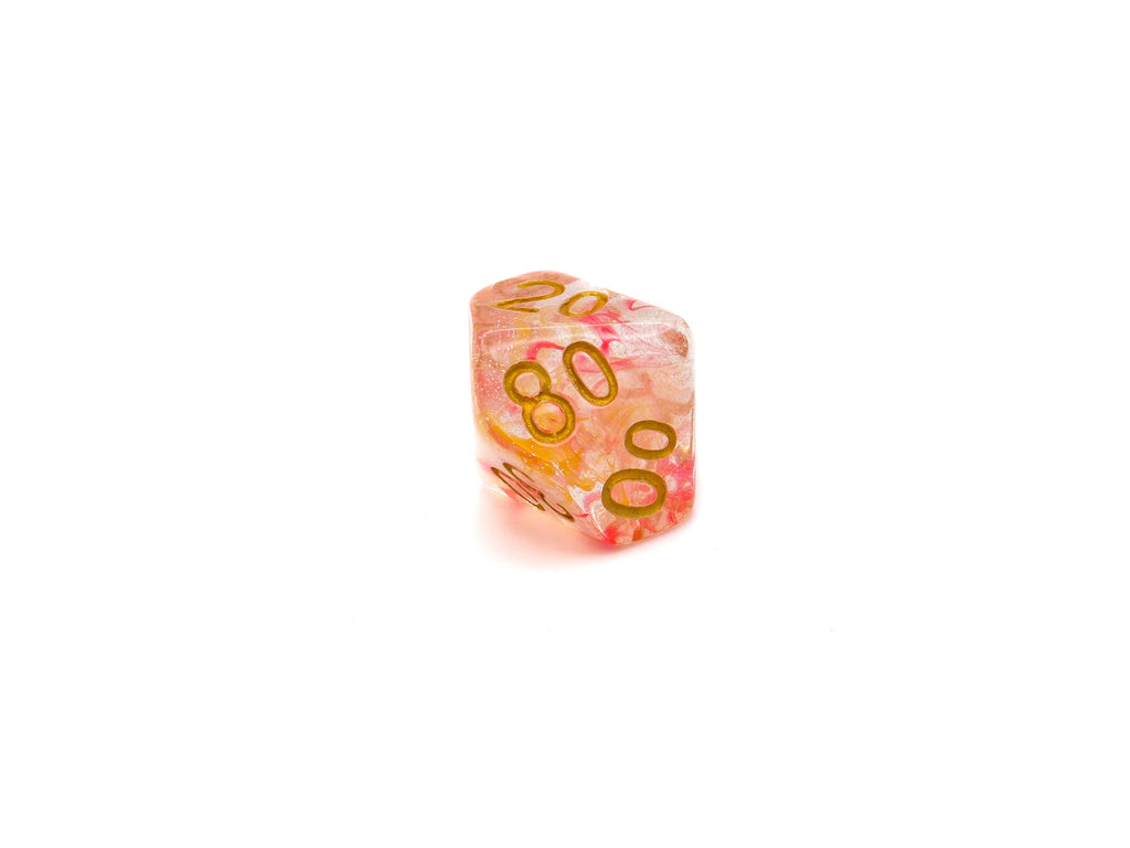 Peach Swirl Resin DnD Dice Set: 7 Piece RPG Dice