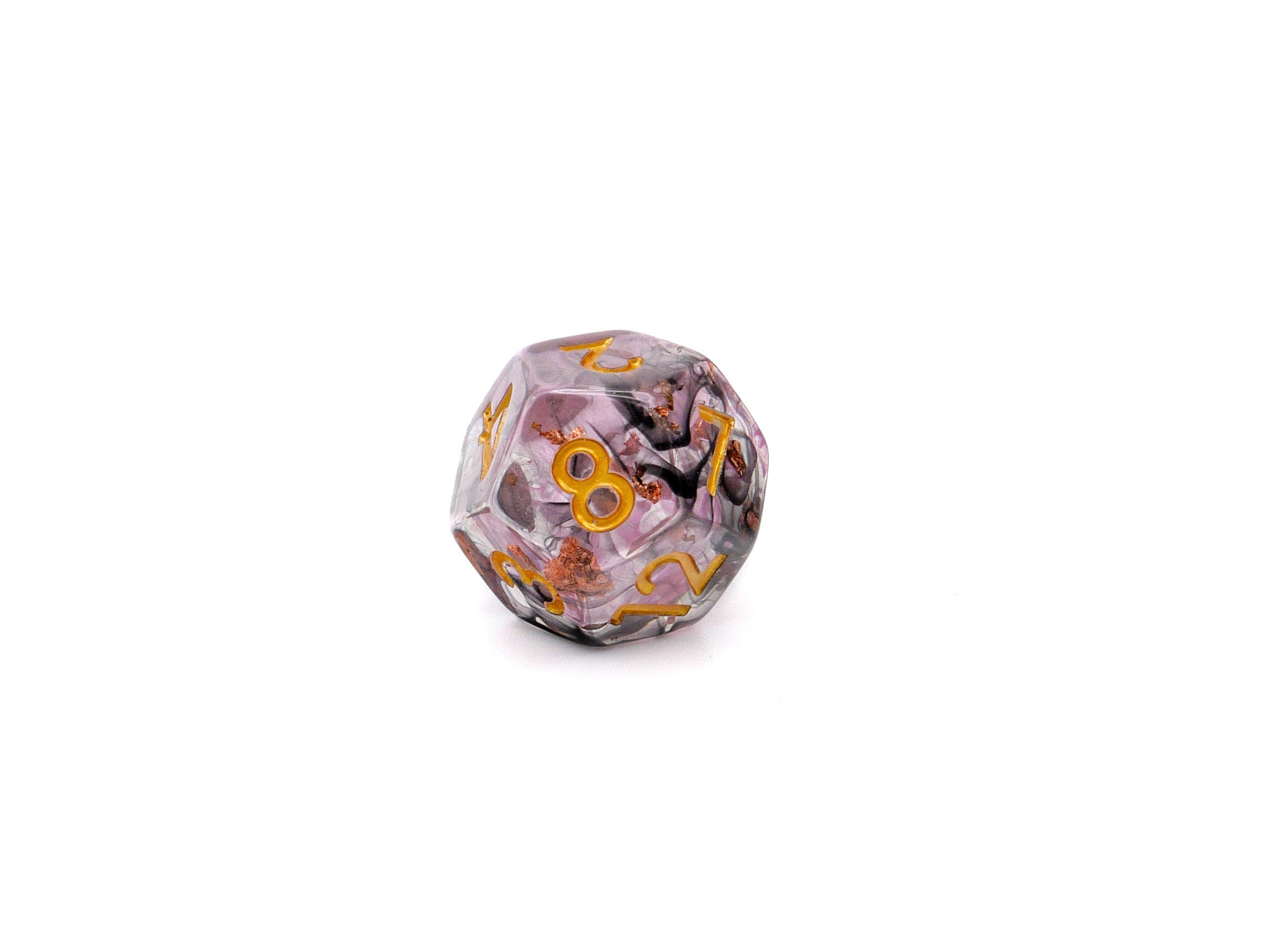 Nebula Resin DnD Dice Set: Swirled Colors, Copper Foil - 7 Piece RPG Dice