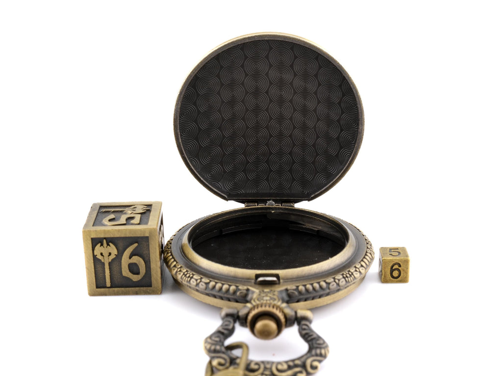 Dragon Pocket Watch DnD Dice Set: Mini Metal RPG Dice