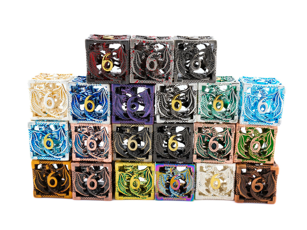 Dragon Hollow Metal DnD Dice Set: 7 Pieve Wyvern RPG Dice