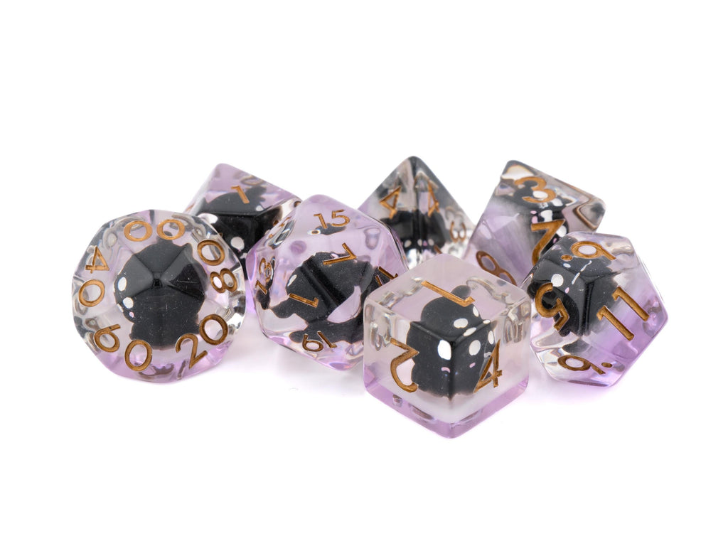 Vampire Bat Resin DnD Dice Set: 7-Piece Bloodsucking Animal RPG Dice