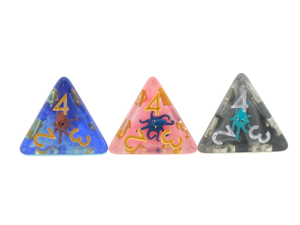 Octopus Resin DnD Dice Set: 7-Piece Aquatic RPG Dice for Dungeons and Dragons