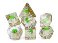 Cabbage Resin DnD Dice Set: 7 Piece Vegetable RPG Dice
