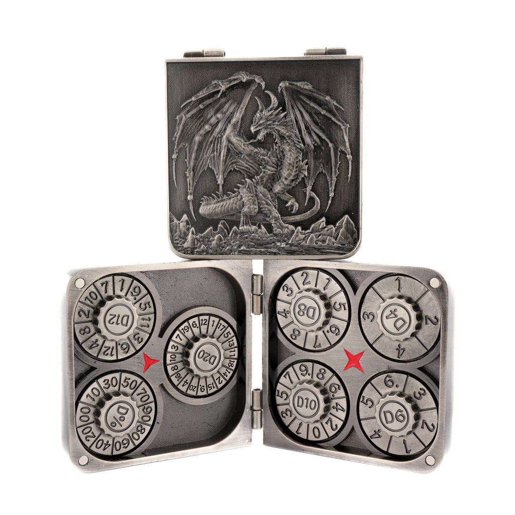 Dragon Metal Foldable 7-in-1 Spinning DND Dice Set