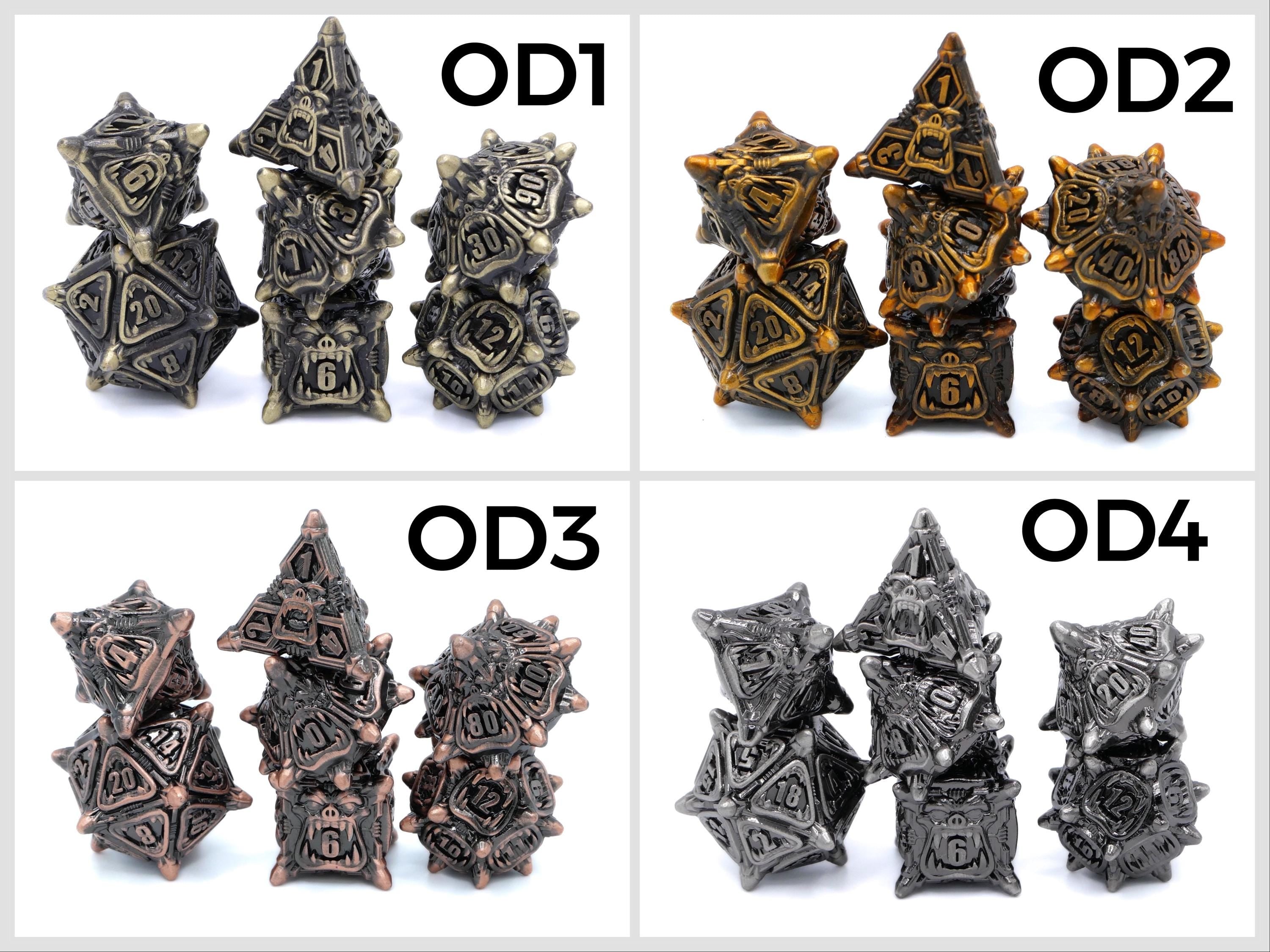 Orc Metal DnD Dice Set: 7 Piece Monster RPG Dice