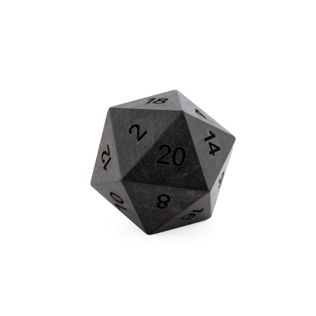 Gothic Dark Wood RPG Dice Set - Ebonized Finish for D&D & Tabletop