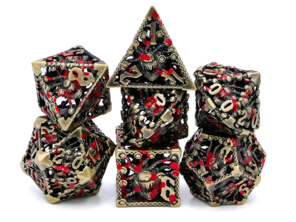 Beholder Hollow Metal DnD Dice Set: 7-Piece Spectator RPG Dice