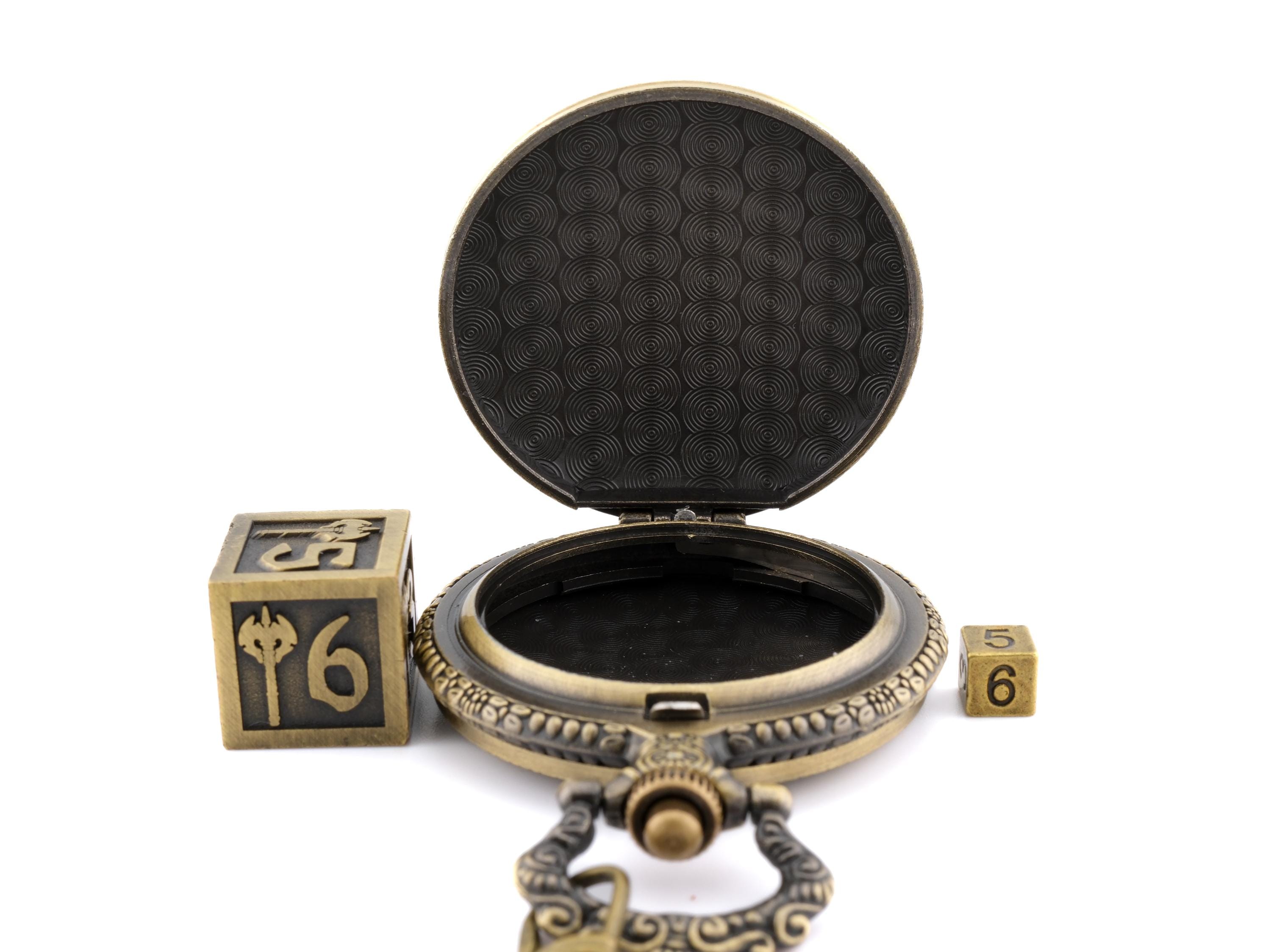 Rogue Pocket Watch Mini DnD Dice Set: 7-Piece Stealthy RPG Locket Dice