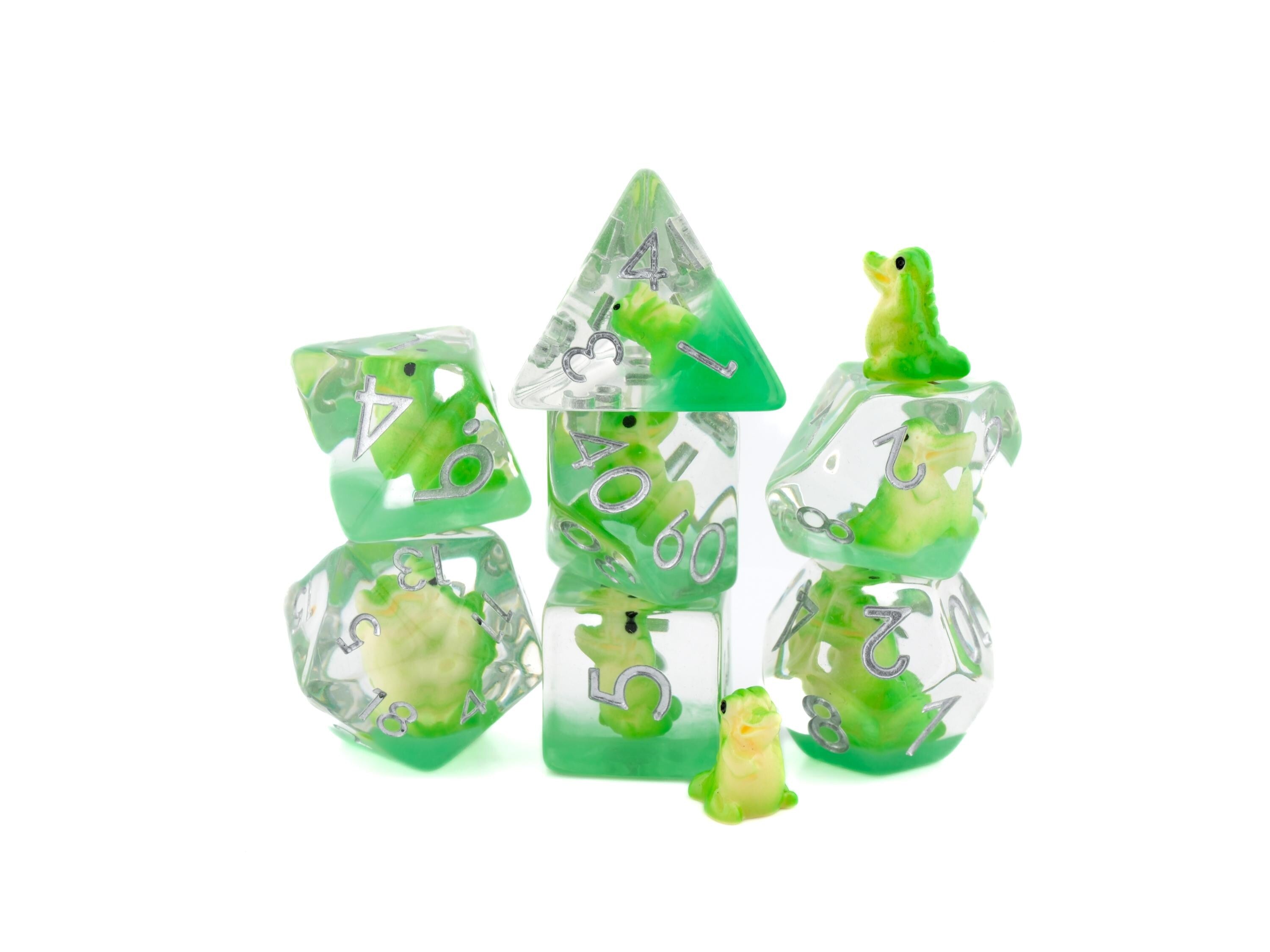 Crocodile DnD Dice Set: 7-Piece Resin RPG Dice for Dungeons & Dragons