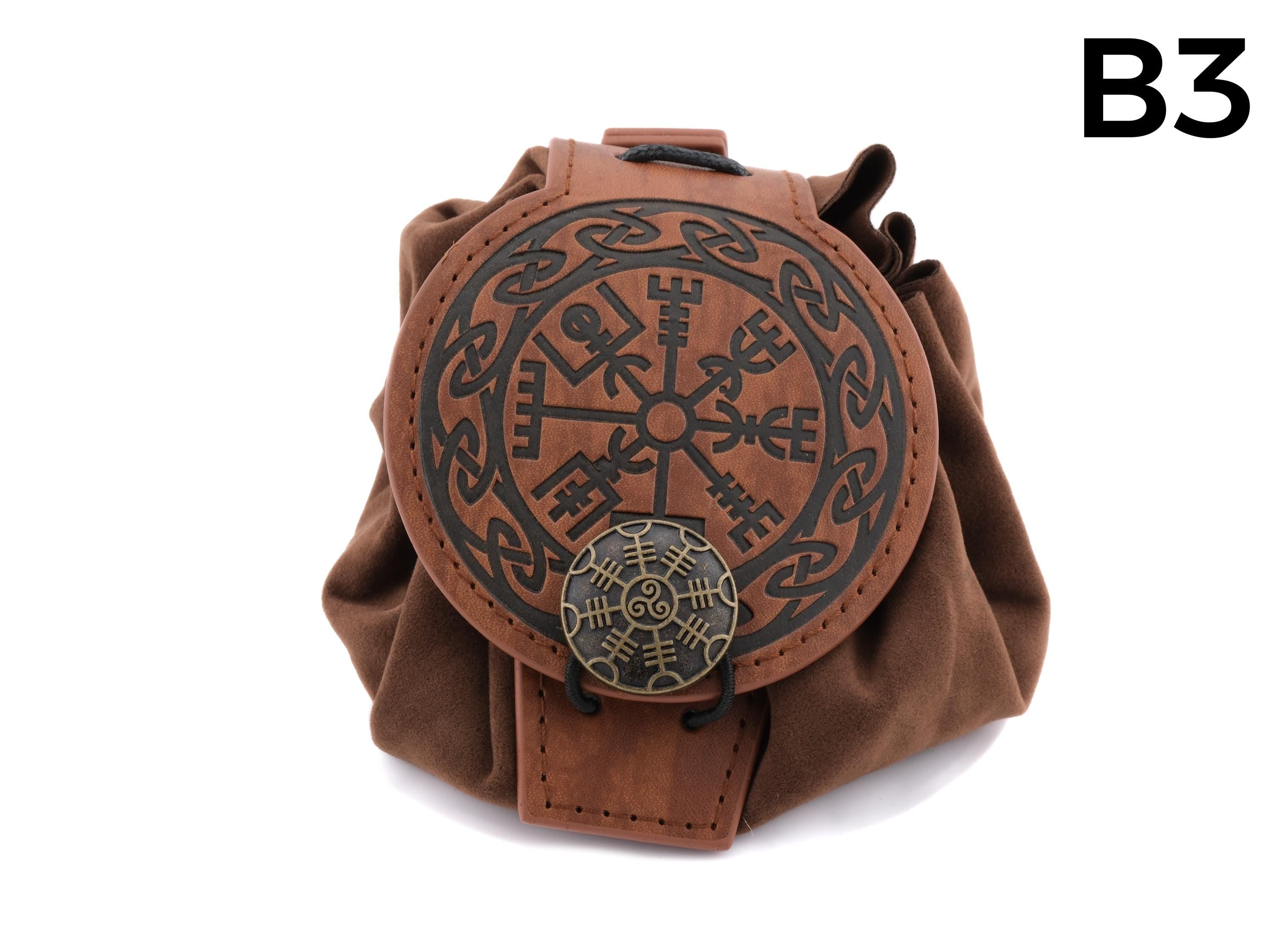 Nordic Leather and Velvet Dice Bag: Converts to Rolling Mat for Dungeons and Dragons
