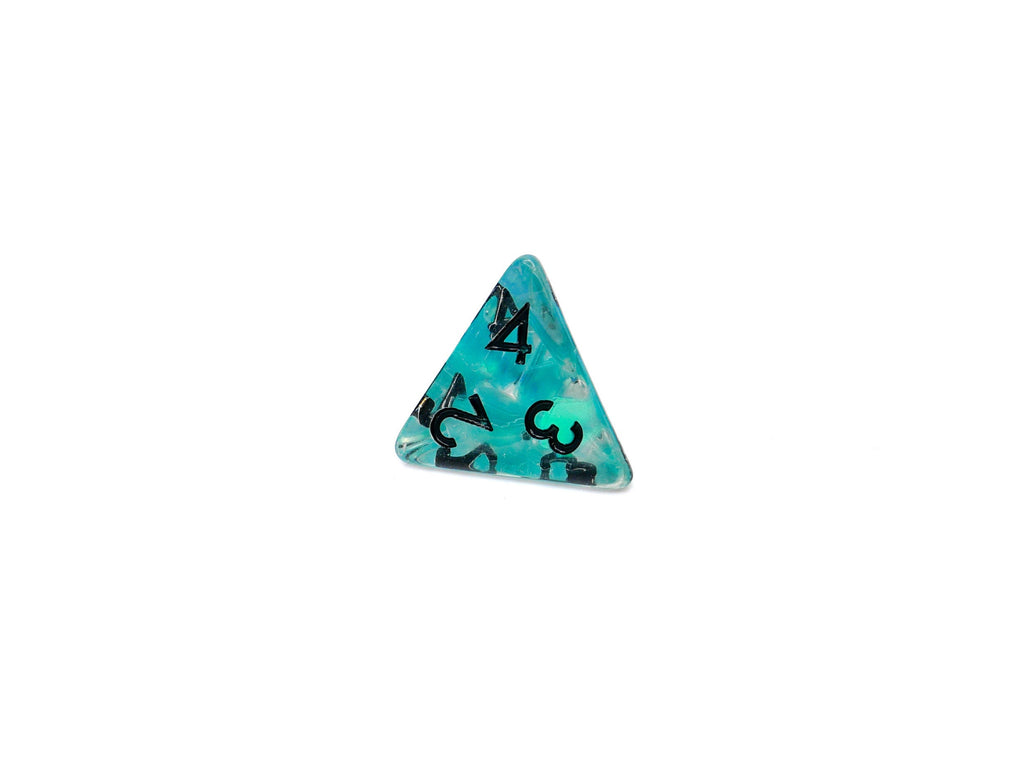 Teal Iceberg DnD Dice Set: 7 Piece Glitter Resin RPG Dice
