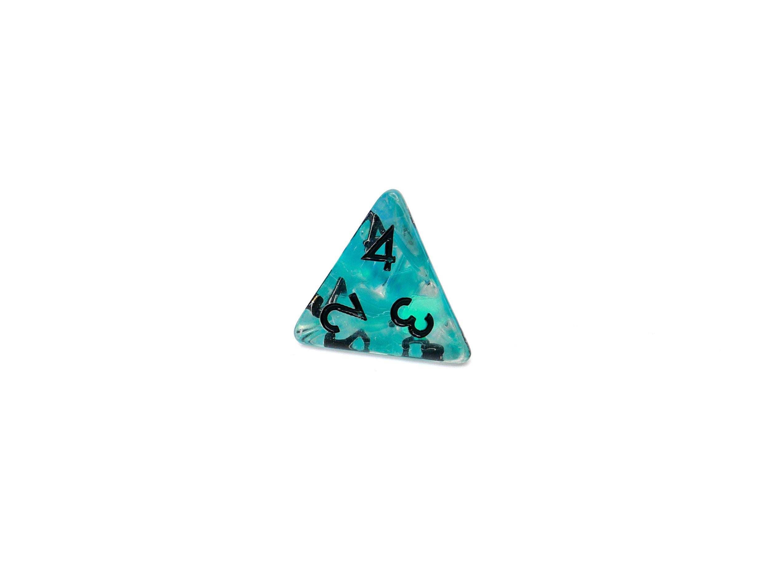 Teal Iceberg DnD Dice Set: 7 Piece Glitter Resin RPG Dice