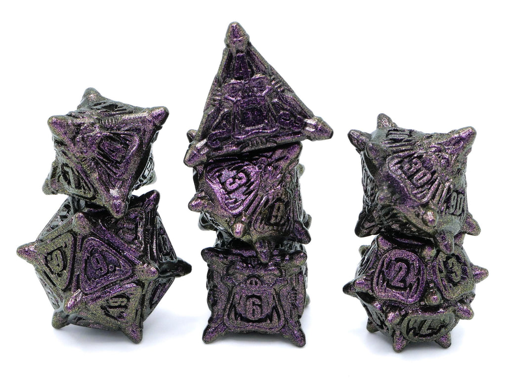 Orc Metal DnD Dice Set: 7 Piece Monster RPG Dice