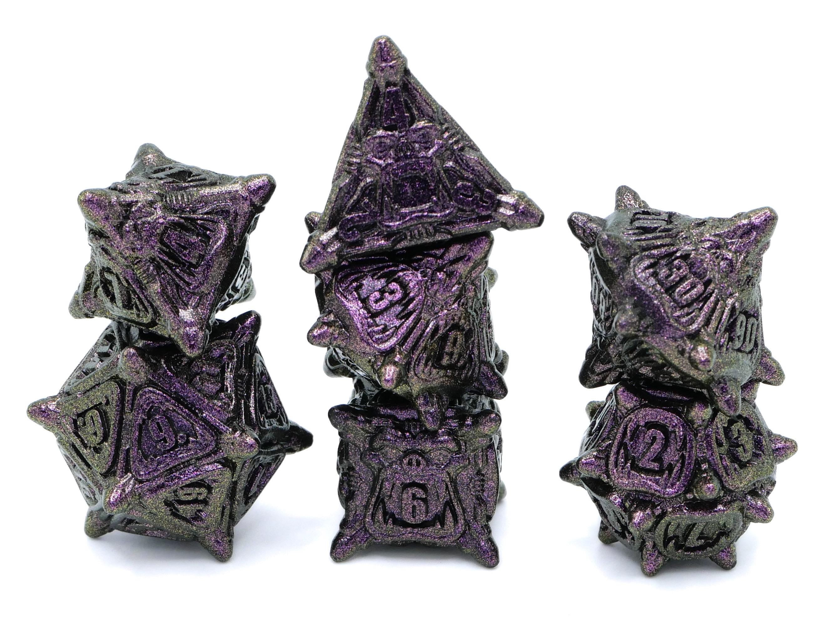 Orc Metal DnD Dice Set: 7 Piece Monster RPG Dice