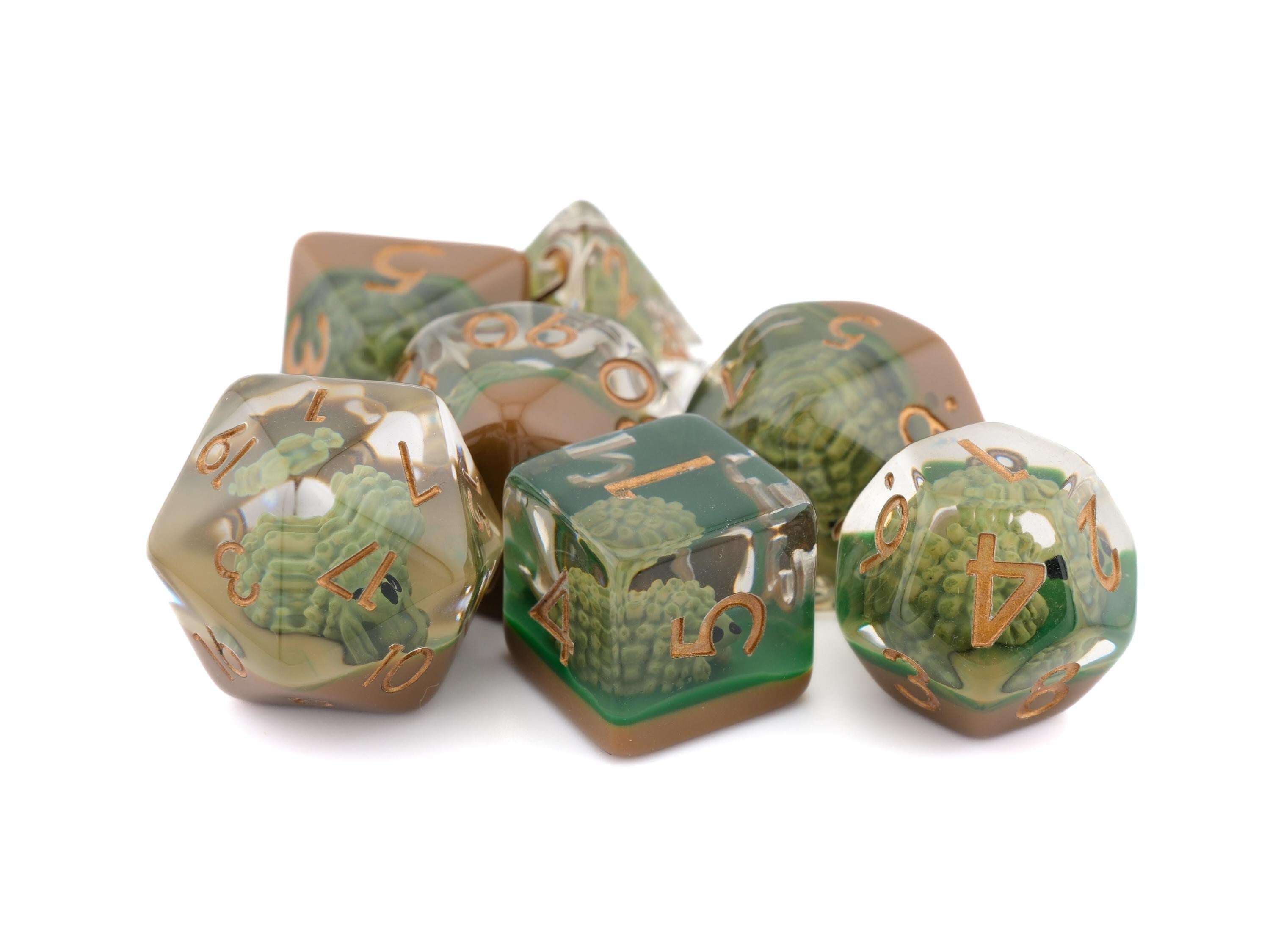Hedgehog Resin DnD Dice Set: 7 Piece Animal RPG Dice