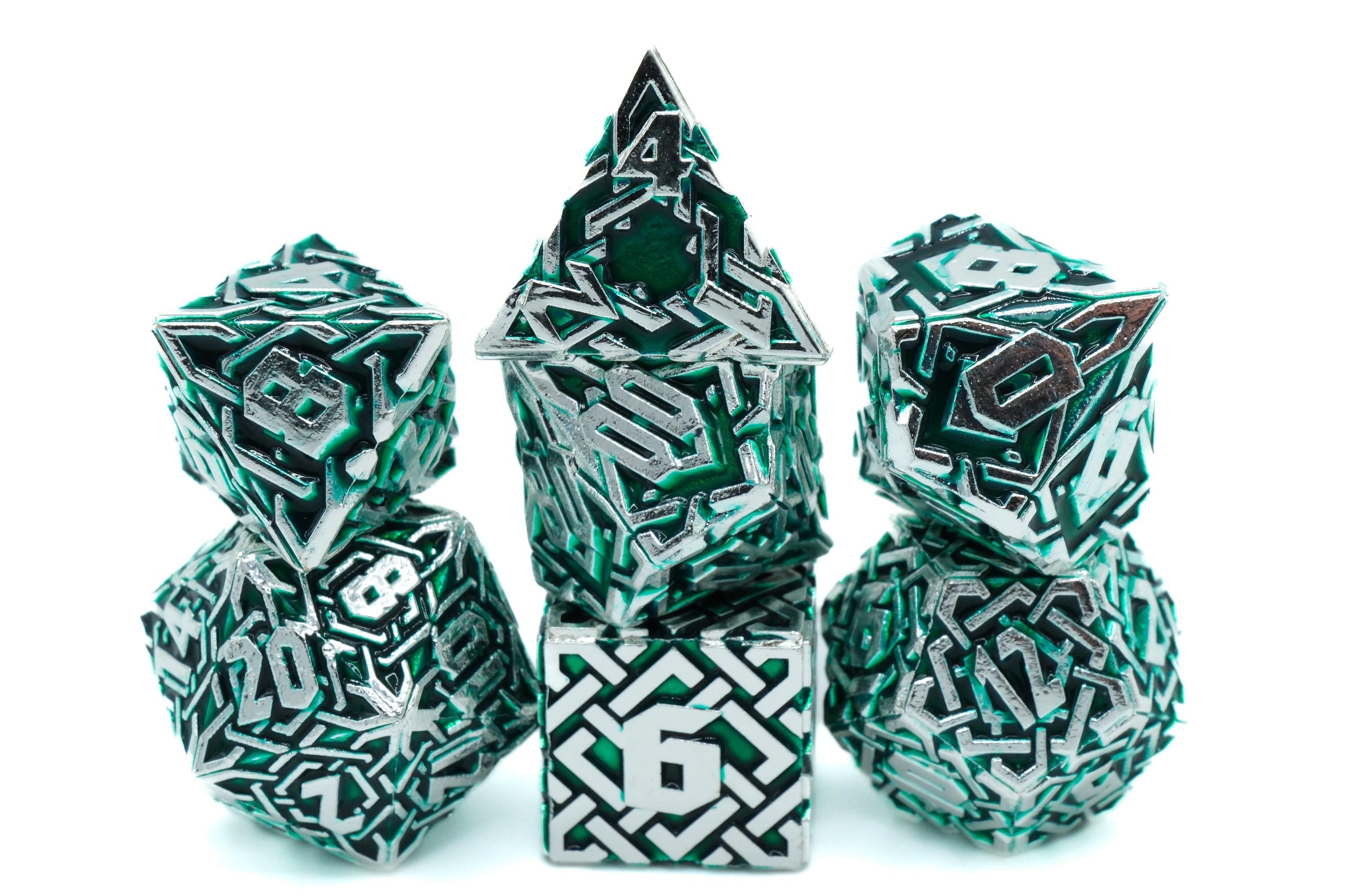 Maze Runner Metal DnD Dice Set: 7-Piece Labyrinth RPG Dice for Dungeons and Dragons