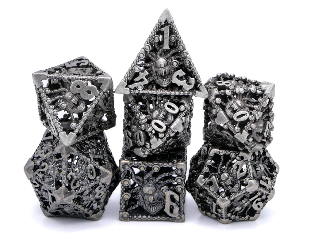 Beholder Hollow Metal DnD Dice Set: 7-Piece Spectator RPG Dice
