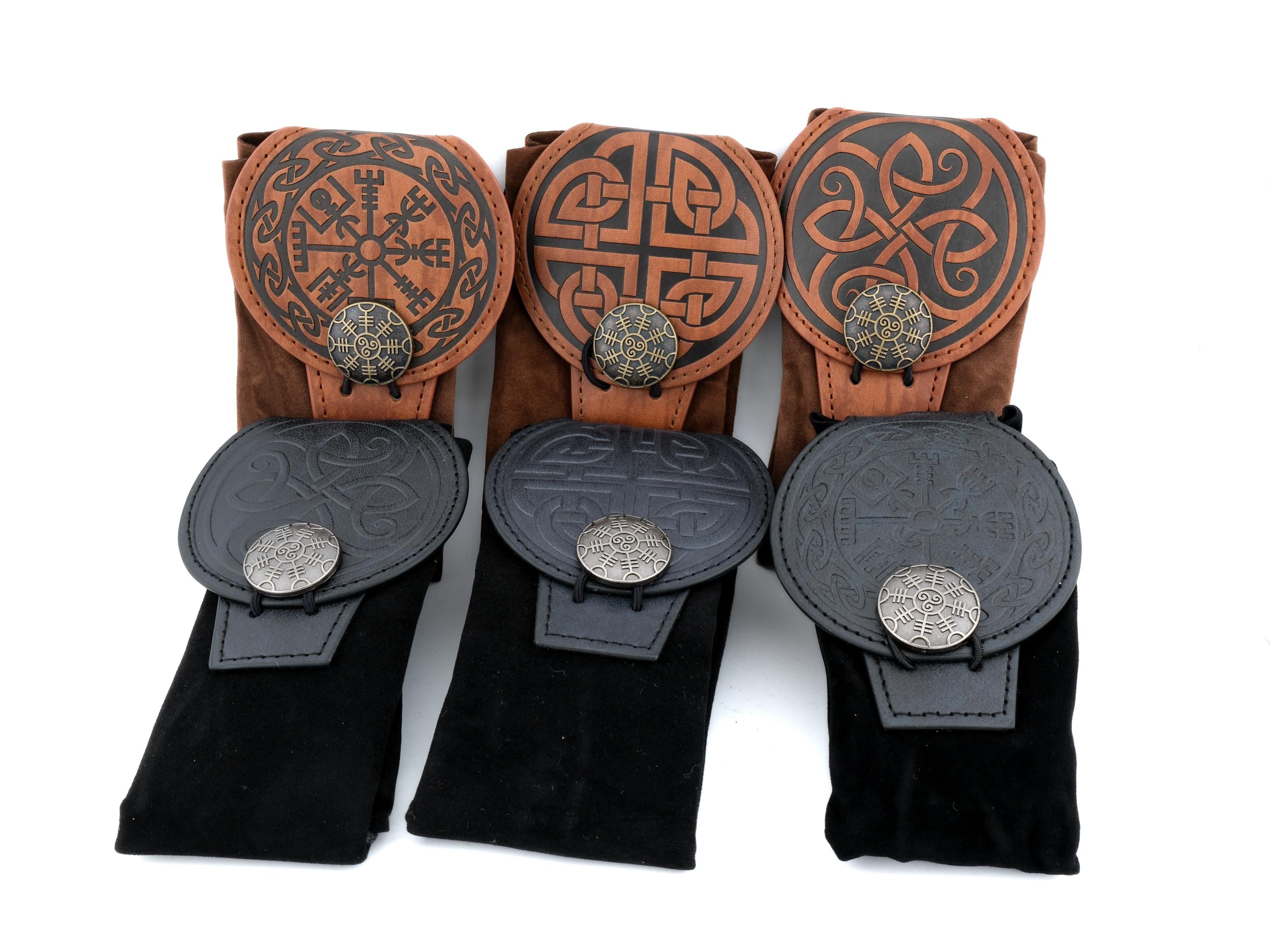 Nordic Leather and Velvet Dice Bag: Converts to Rolling Mat for Dungeons and Dragons