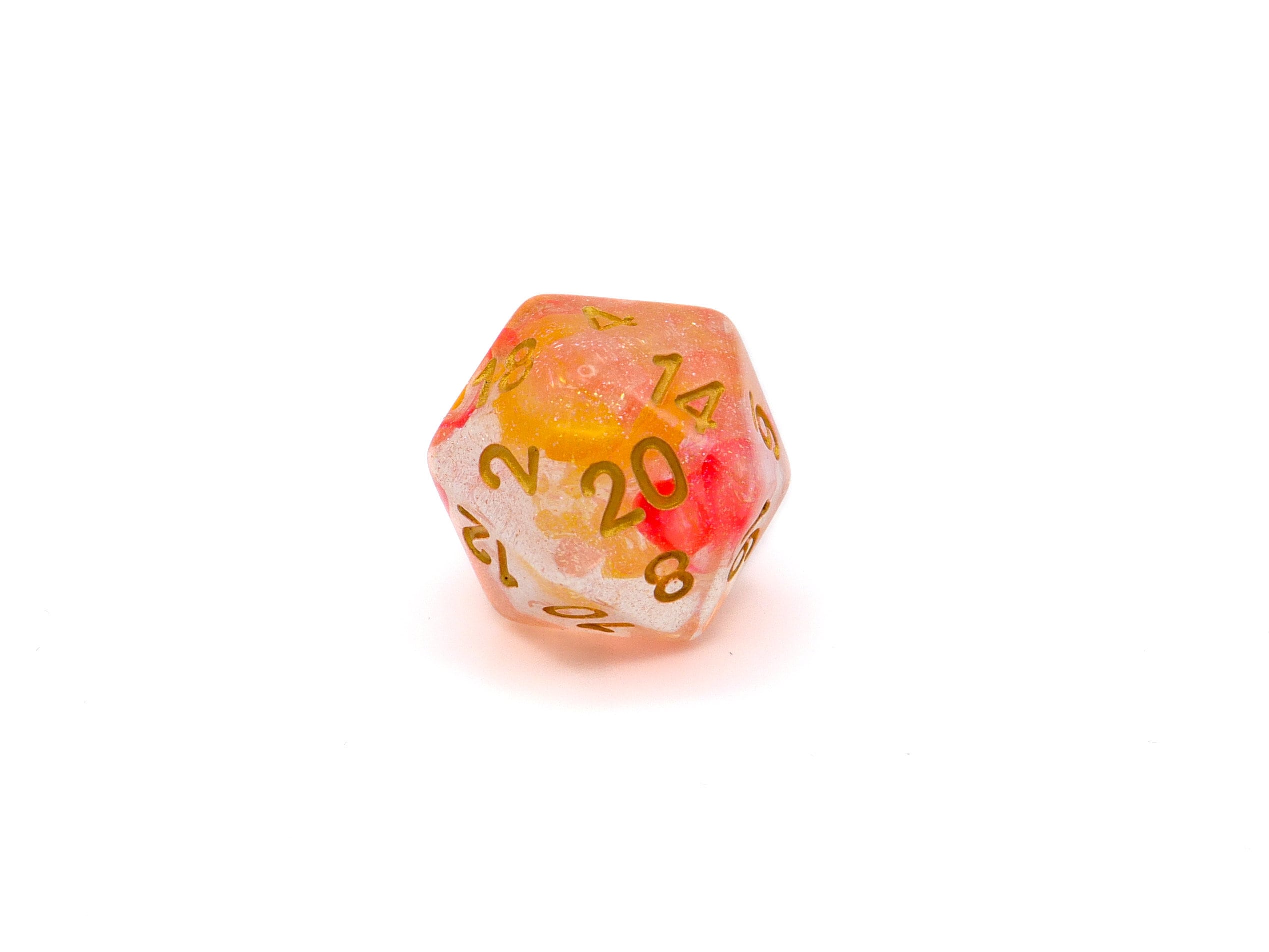 Peach Swirl Resin DnD Dice Set: 7 Piece RPG Dice