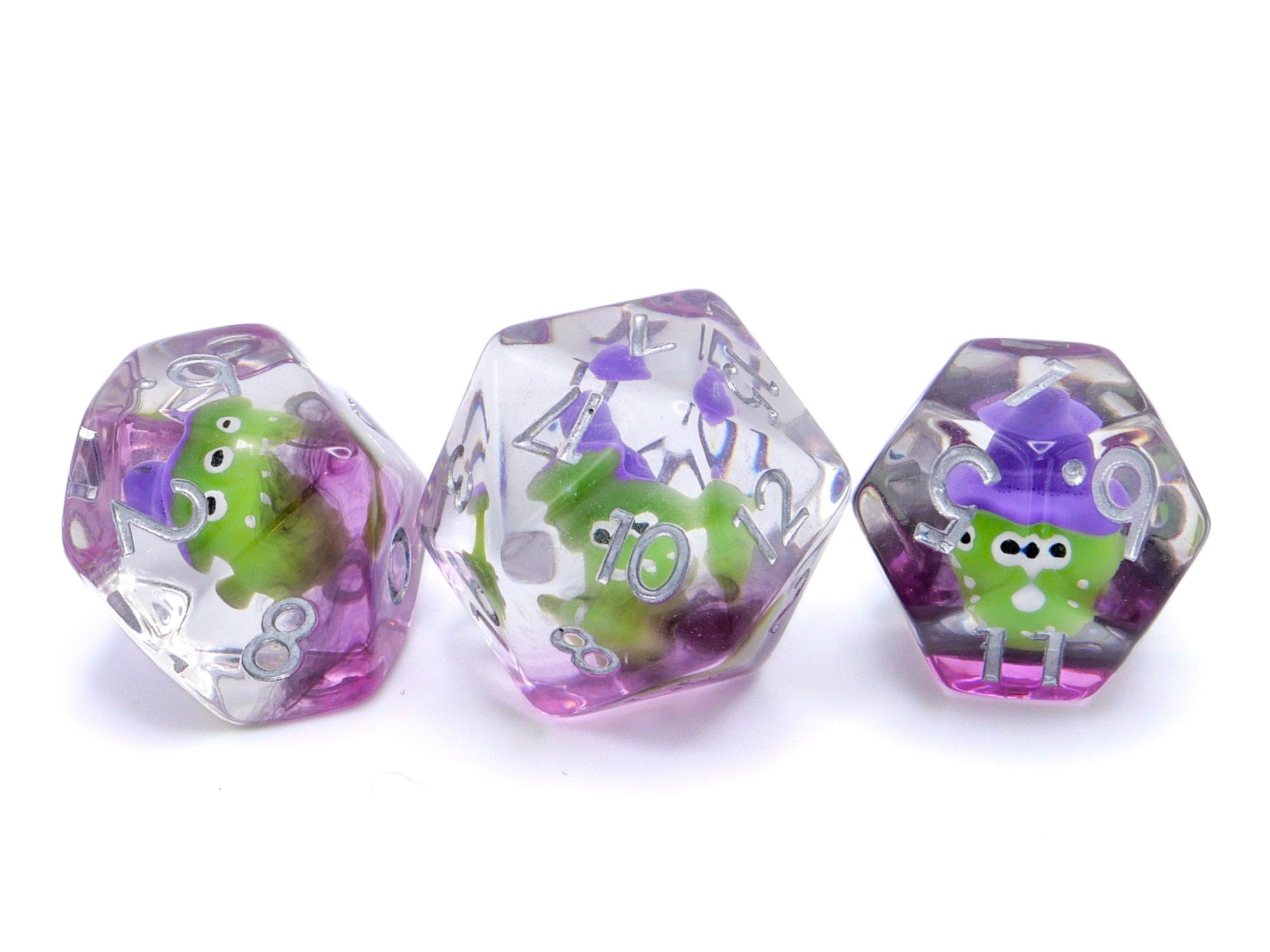 Alien Witch Resin DnD Dice Set: 7 Piece RPG Dice