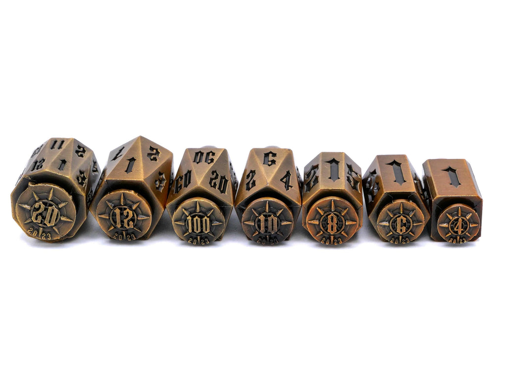 Bullet Metal DnD Dice Set | 7 Piece RPG Dice Set | Ammo Dice | Dungeons & Dragons | Weapon Ammo | Tabletop RPG | Nerdy Gamer Gift