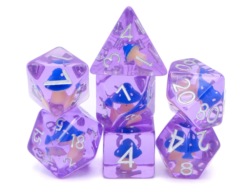 Mushroom Reain DnD Dice Set: 7 Piece Fungus RPG Dice, 10+ Colors