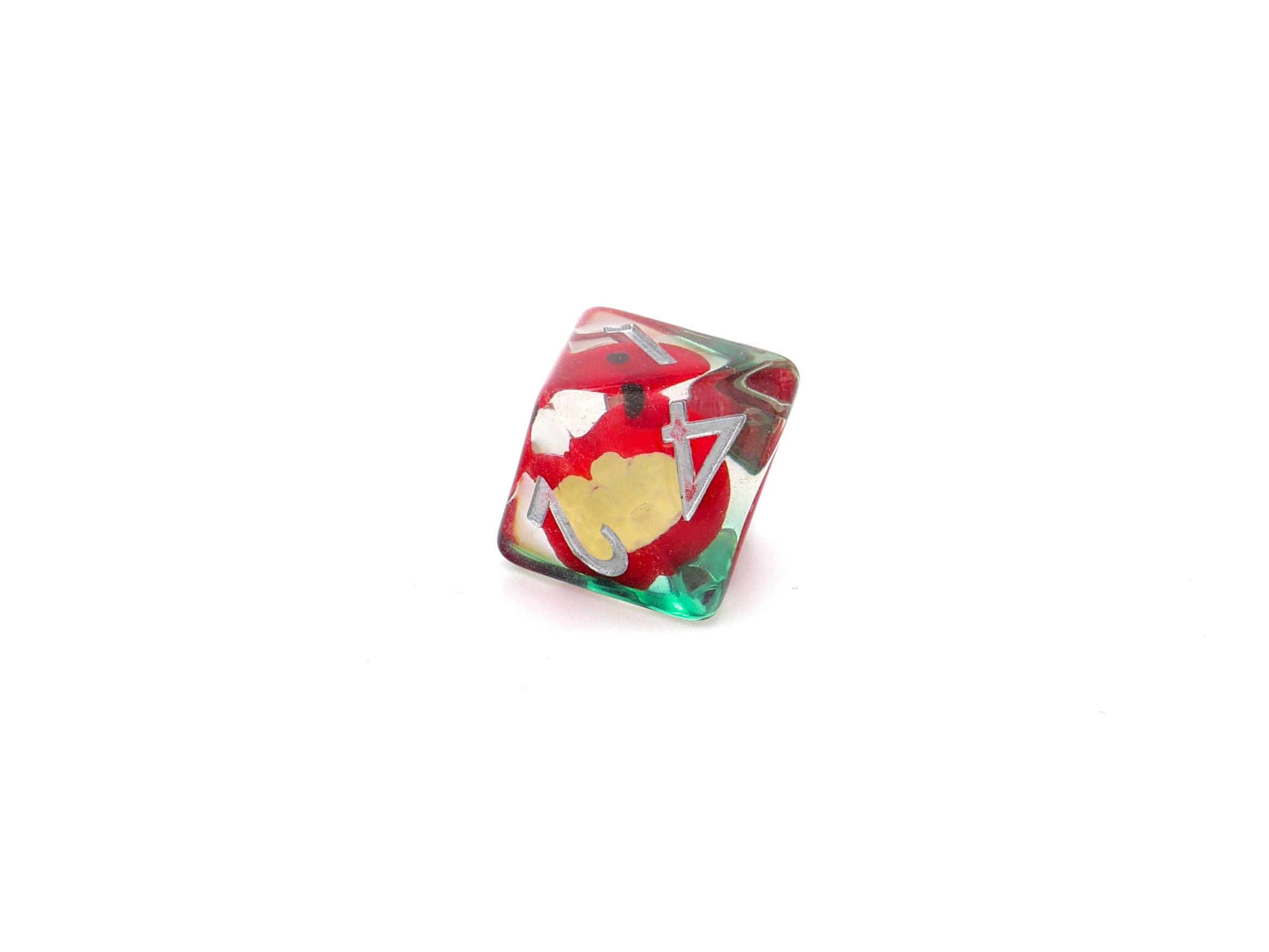 Apple Resin DnD Dice Set: 7 Piece Bitten Fruit RPG Dice