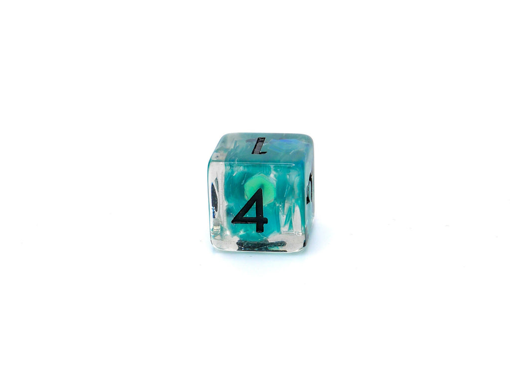 Teal Iceberg DnD Dice Set: 7 Piece Glitter Resin RPG Dice