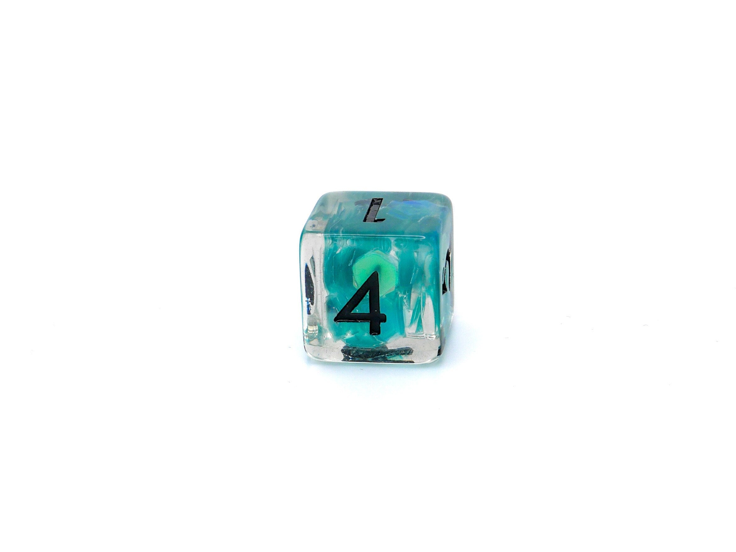 Teal Iceberg DnD Dice Set: 7 Piece Glitter Resin RPG Dice