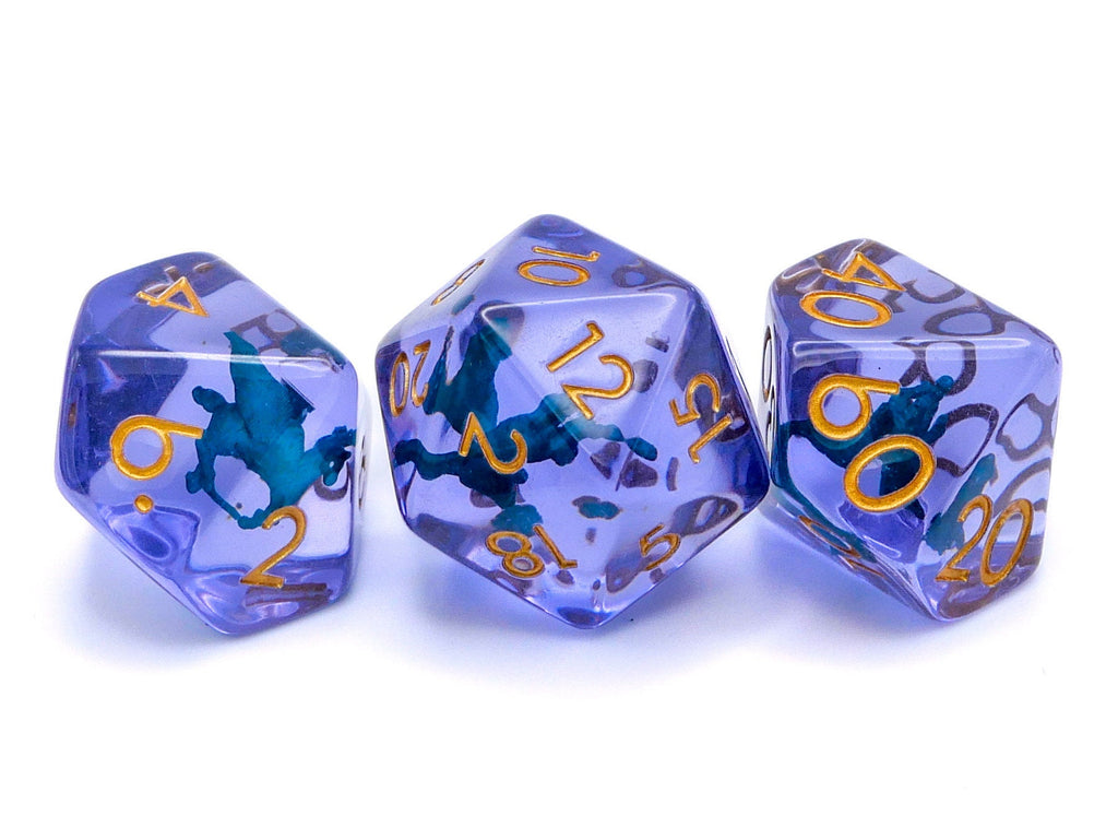 Pegasus Resin DnD Dice Set: 7-Piece RPG Dice