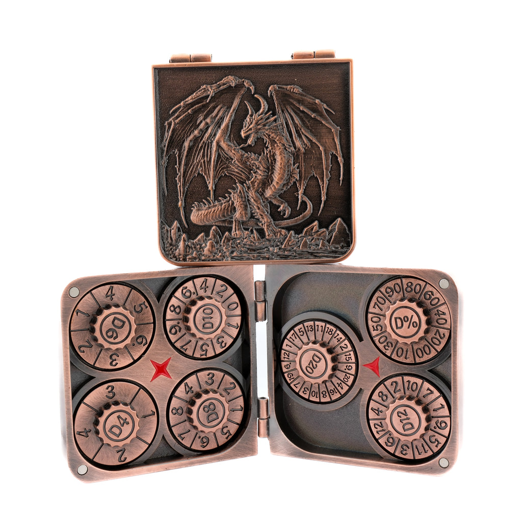 Dragon Metal Foldable 7-in-1 Spinning DND Dice Set