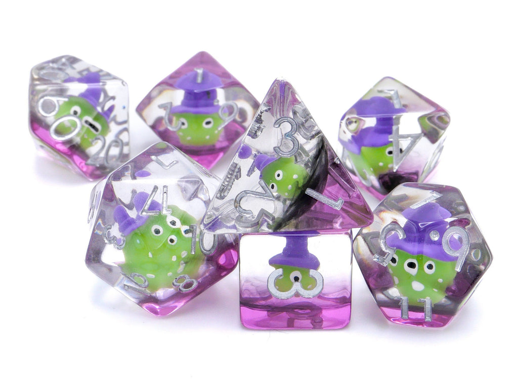 Alien Witch Resin DnD Dice Set: 7 Piece RPG Dice