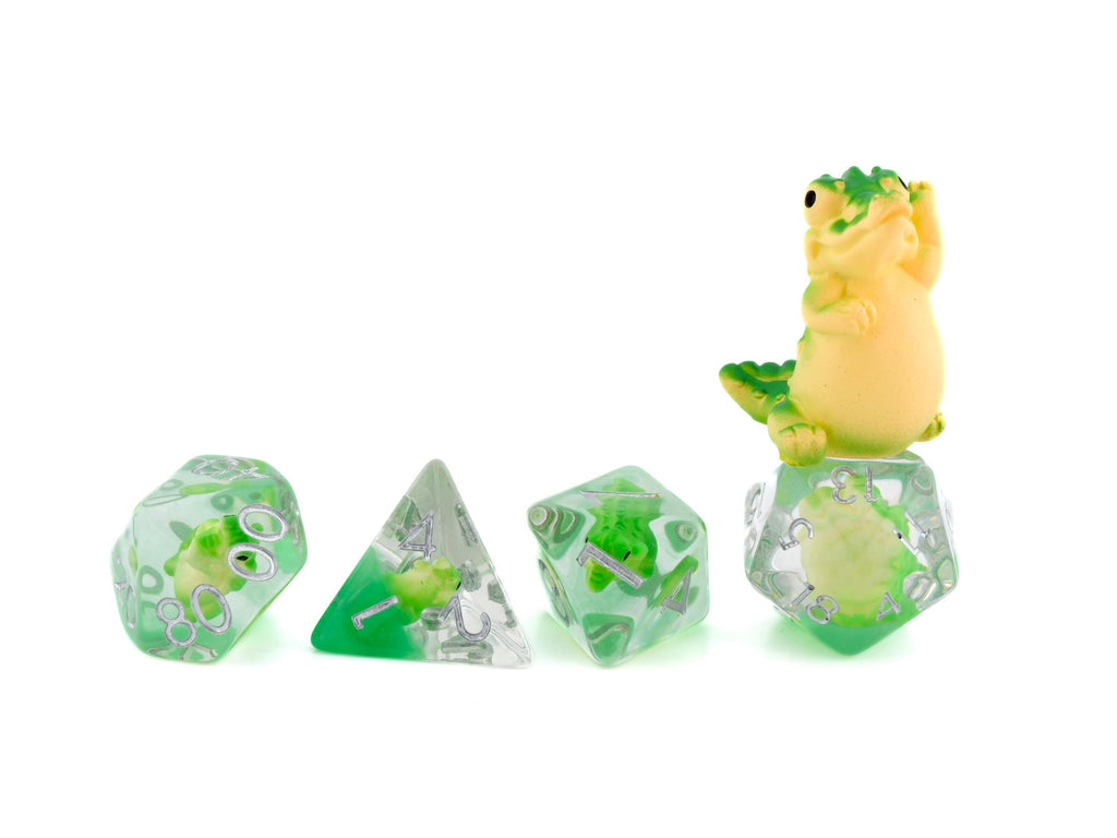 Crocodile DnD Dice Set: 7-Piece Resin RPG Dice for Dungeons & Dragons
