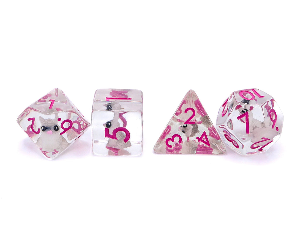 Bunny DnD Dice Set: 7 Piece Resin RPG Dice