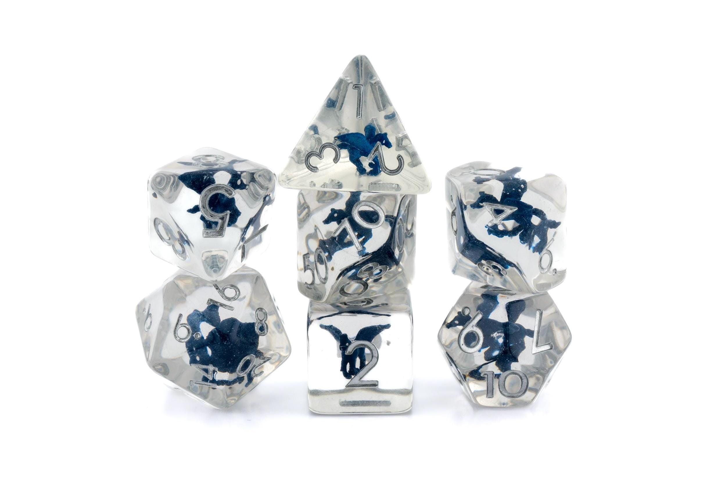 Pegasus Resin DnD Dice Set: 7-Piece RPG Dice