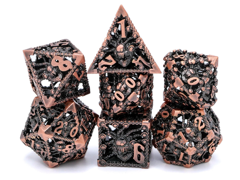 Beholder Hollow Metal DnD Dice Set: 7-Piece Spectator RPG Dice