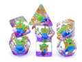 3 Eyed Alien Resin Dice Set: 7 Piece Cartoon RPG Dice