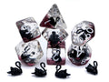 Black Swan Resin DnD Dice Set: 7 Piece RPG Dice