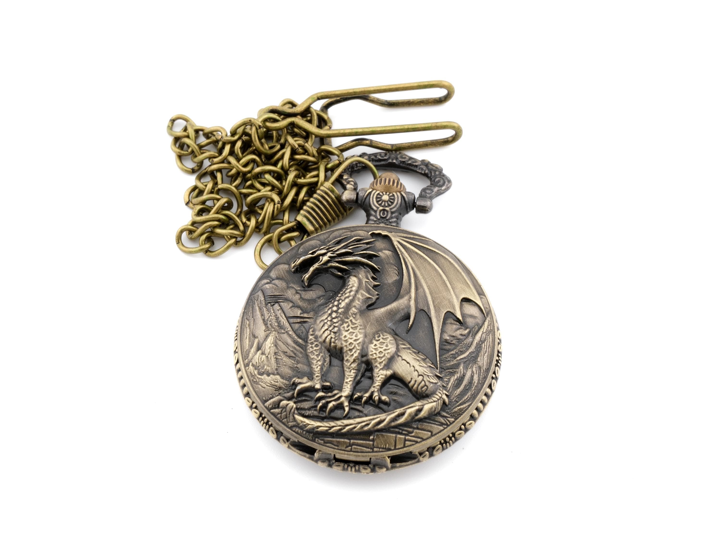 Dragon Pocket Watch DnD Dice Set: Mini Metal RPG Dice