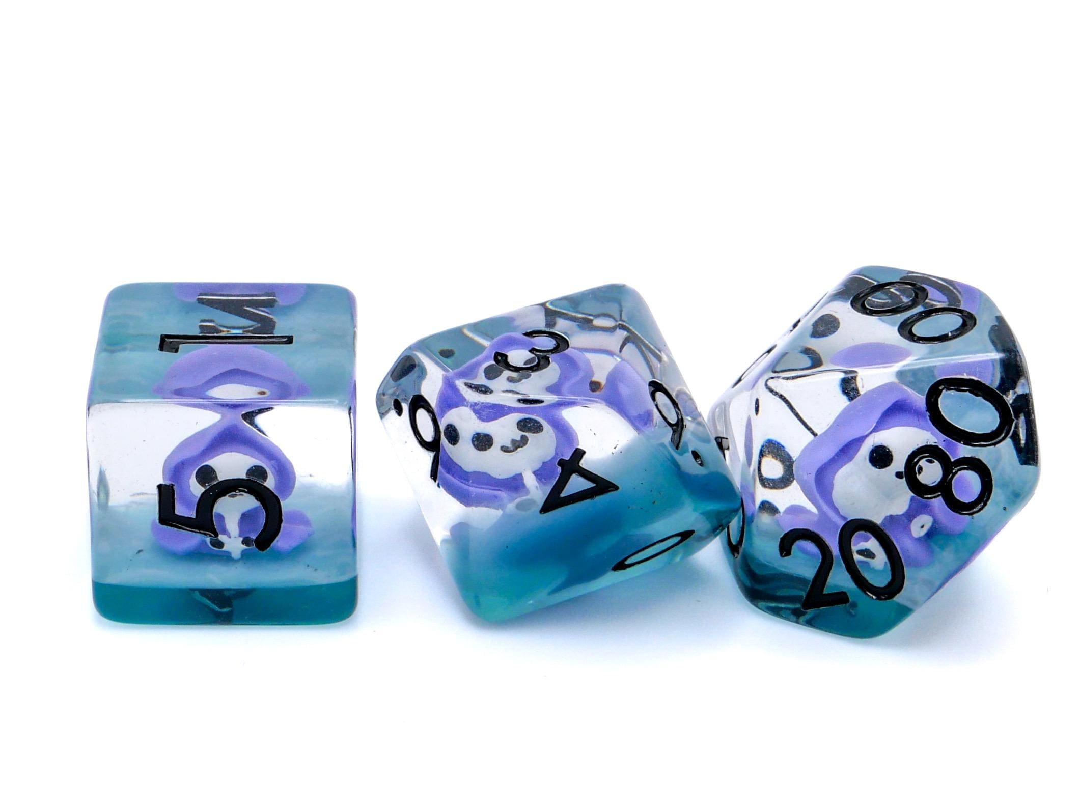 Grim Reaper DnD Dice Set | 7 Piece RPG Dice | Ghost Blood Dice | Spirit Dice | Dungeons & Dragons | Supernatural Dice | Tabletop RPG Gift