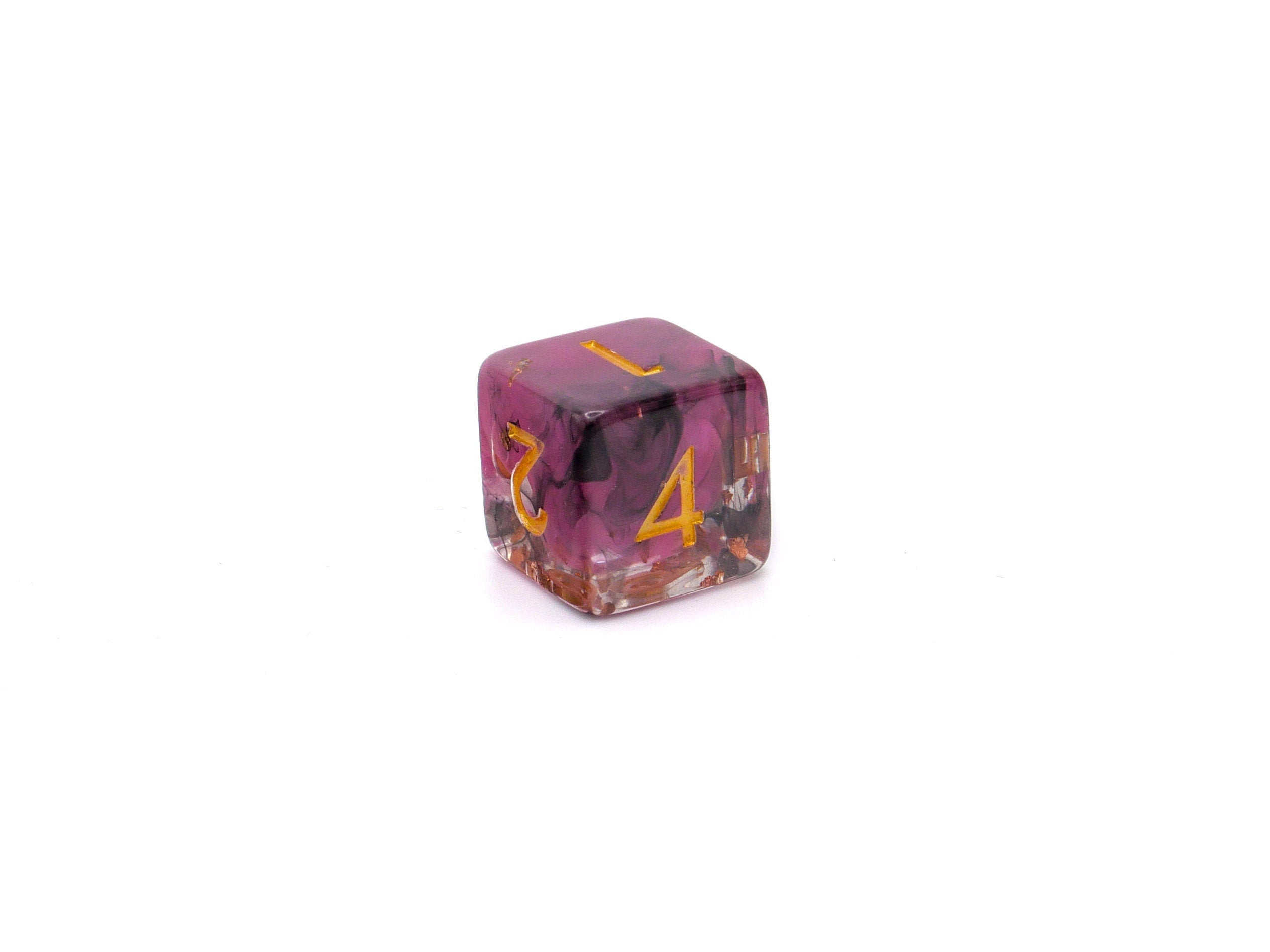 Nebula Resin DnD Dice Set: Swirled Colors, Copper Foil - 7 Piece RPG Dice