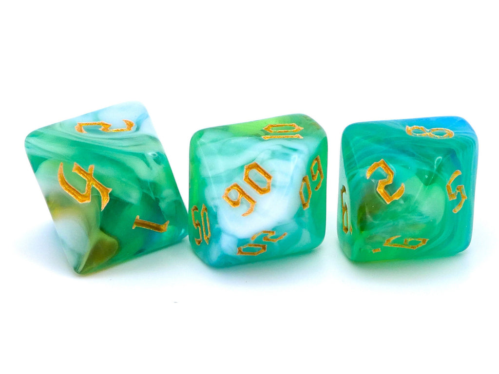 Vivid Mirage Acrylic DnD Dice Set: 7 Piece RPG Dice