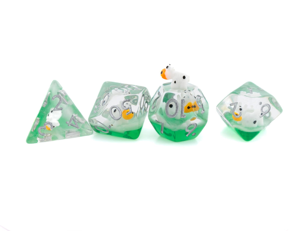 Cow Resin DnD Dice Set: 7 Piece Bovine RPG Dice