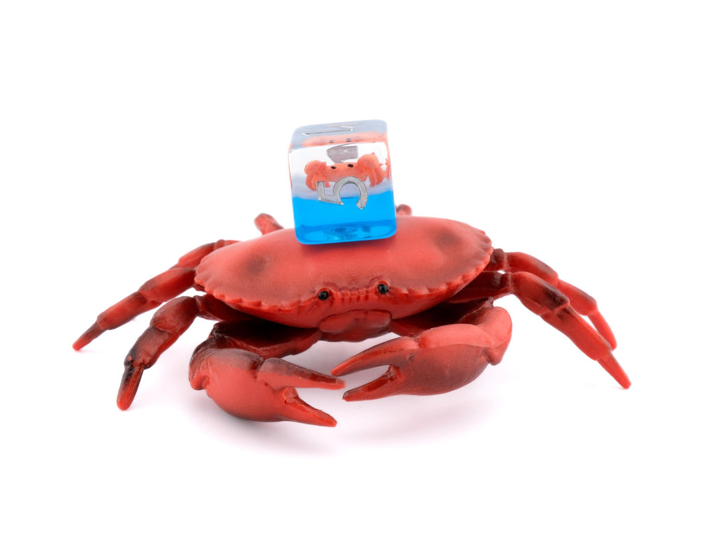 Crab Resin DnD Dice Set: 7 Piece Clawed Crustacean RPG Dice