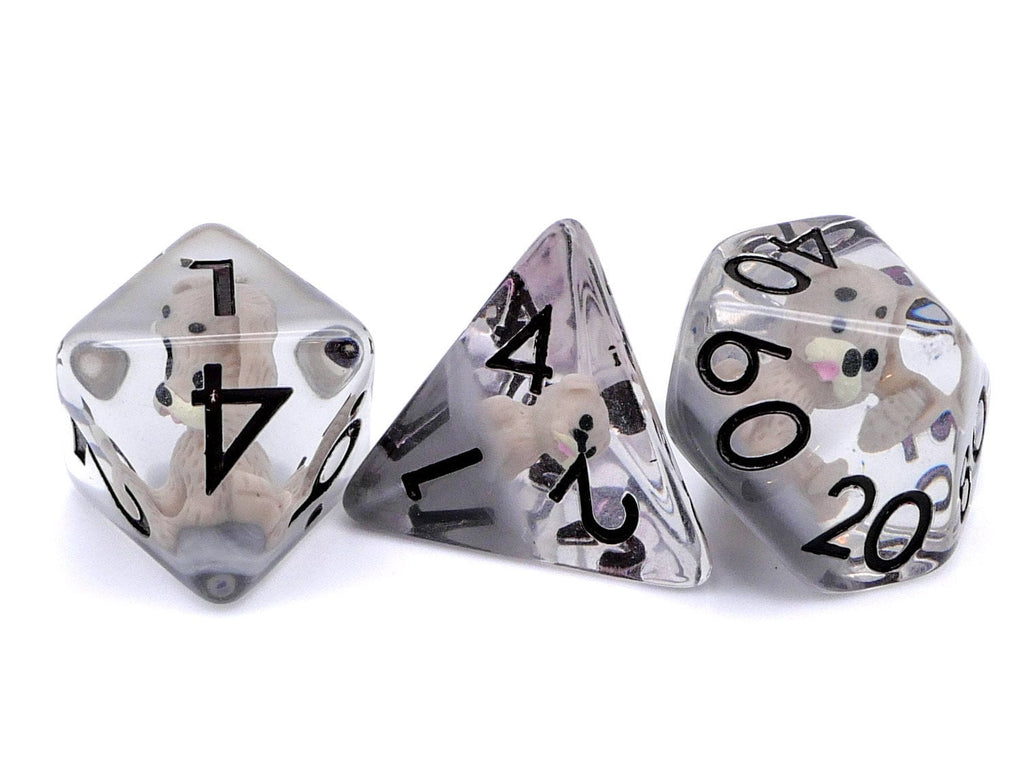 Puppy Resin DnD Dice Set: 7 Piece Dog RPG Dice