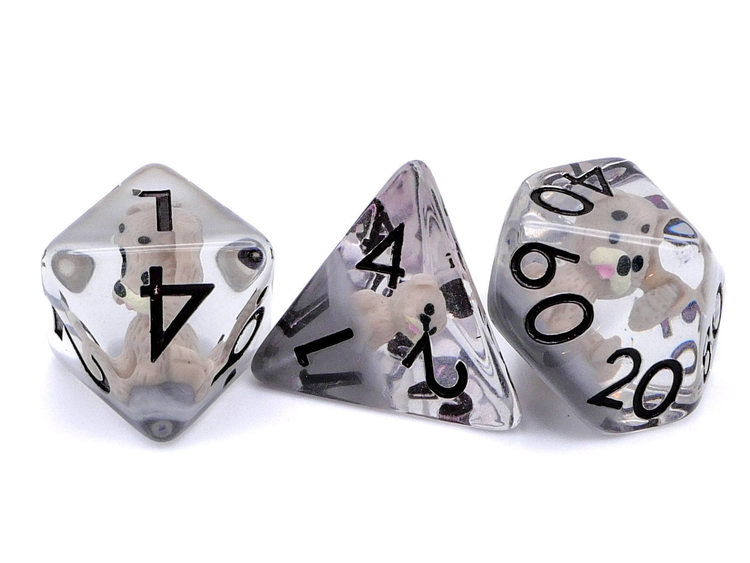 Puppy Resin DnD Dice Set: 7 Piece Dog RPG Dice