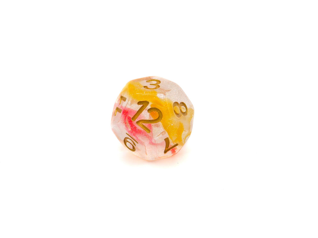Peach Swirl Resin DnD Dice Set: 7 Piece RPG Dice