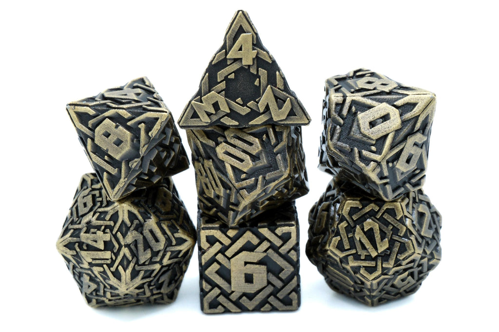 Maze Runner Metal DnD Dice Set: 7-Piece Labyrinth RPG Dice for Dungeons and Dragons